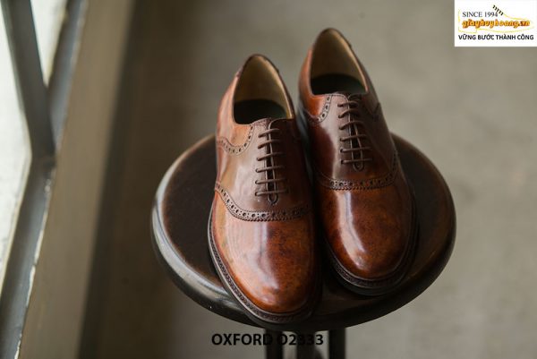 Giày da nam mũi tròn gọn gàng Oxford O2333 001