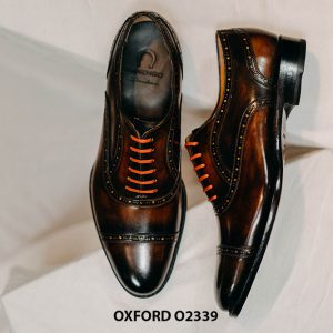 Giày da nam bằng da bò ý Oxford O2339 003