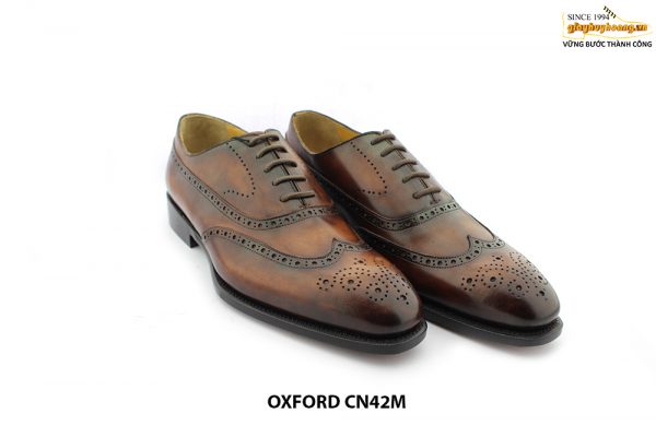 [Outlet size 40] Giày da nam Oxford cao cấp Wingtips CN42M 004