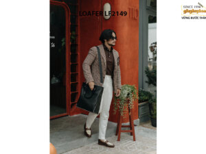 Giày lười nam phối trắng Penny Loafer LF2149 003