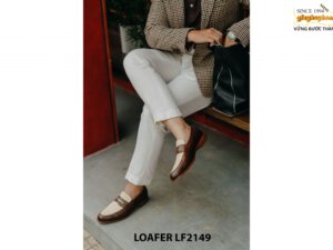 Giày lười nam phối trắng Penny Loafer LF2149 002