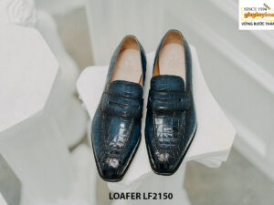 Giày lười nam da cá sấu Penny Loafer LF2150 001