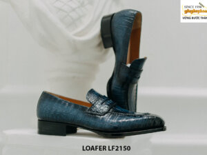 Giày lười nam da cá sấu Penny Loafer LF2150 004