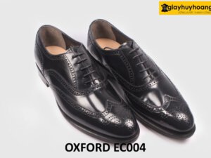 Giày tây nam da bò phủ bóng cao cấp Wingtips Oxford EC004 003