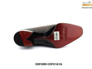 [Outlet size 41] Giày da bò phối cá sấu màu nâu Oxford COFO181G 006