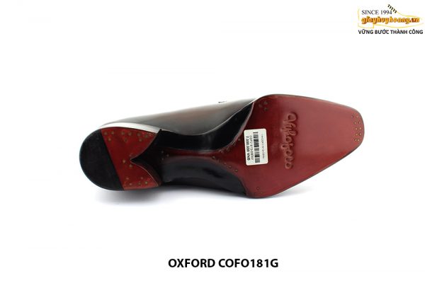 [Outlet size 41] Giày da bò phối cá sấu màu nâu Oxford COFO181G 006