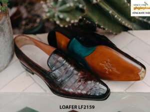 Giày lười nam da cá sấu thời trang Loafer LF2161 002