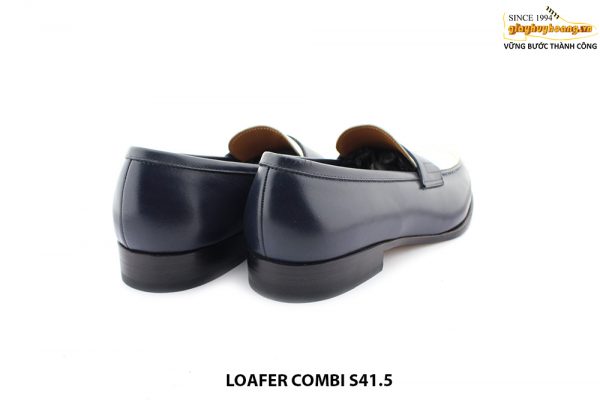 [Outlet size 41.5] Giày lười nam xanh trắng Loafer COMBI 005