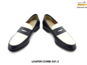 [Outlet size 41.5] Giày lười nam xanh trắng Loafer COMBI 004