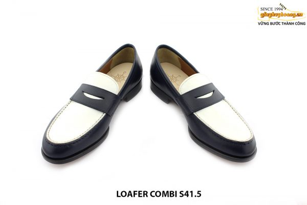 [Outlet size 41.5] Giày lười nam xanh trắng Loafer COMBI 004