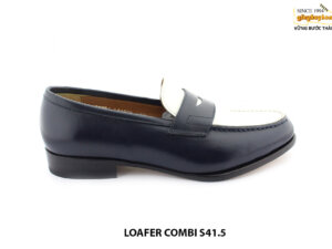 [Outlet size 41.5] Giày lười nam xanh trắng Loafer COMBI 001