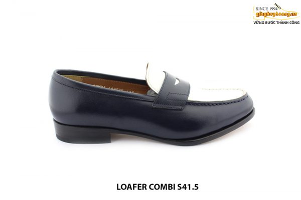 [Outlet size 41.5] Giày lười nam xanh trắng Loafer COMBI 001