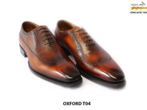 [Outlet size 40] Giày da nam Oxford Wholecut Brogues T04 005