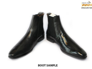 [Outlet size 43] Giày da nam cổ cao Chelsea Boot đen 003