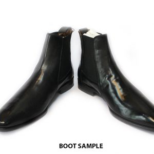 [Outlet size 43] Giày da nam cổ cao Chelsea Boot đen 003