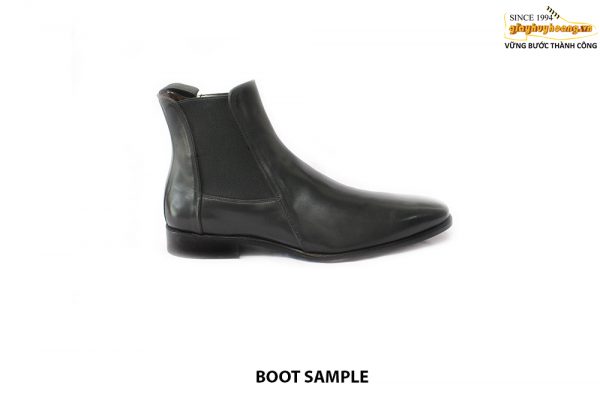 [Outlet size 43] Giày da nam cổ cao Chelsea Boot đen 001