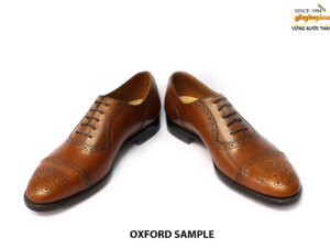 [Outlet size 41] Giày tây nam đế da bò Brogues Oxford Sample 004