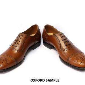 [Outlet size 41] Giày tây nam đế da bò Brogues Oxford Sample 004