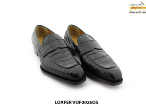 [Outlet size 41] Giày lười nam da cá sấu Loafer VOF0026OS 003