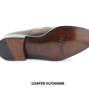 [Outlet size 41] Giày lười nam vân cá sấu loafer VLF0008M 006