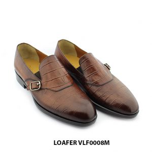 [Outlet size 41] Giày lười nam vân cá sấu loafer VLF0008M 003