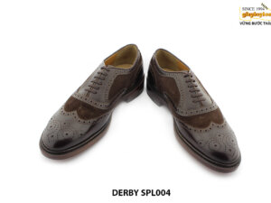 [Outlet size 40] Giày da nam Wingtips phối da lộn Oxford SPL004 004