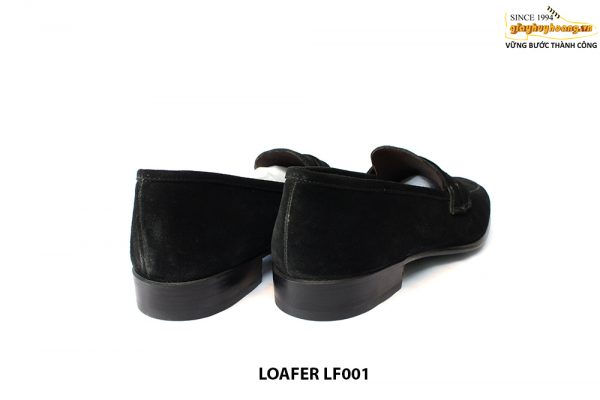 [Outlet size 42] Giày lười nam da lộn màu đen SPCLF001 005