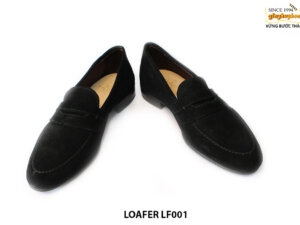 [Outlet size 42] Giày lười nam da lộn màu đen SPCLF001 004