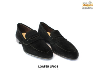 [Outlet size 42] Giày lười nam da lộn màu đen SPCLF001 003