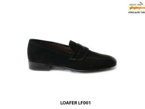 [Outlet size 42] Giày lười nam da lộn màu đen SPCLF001 001