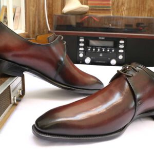 [Outlet size 45] Giày da nam 2 lỗ xỏ dây Derby ZZ03 001