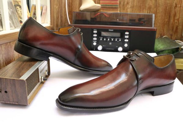 [Outlet size 45] Giày da nam 2 lỗ xỏ dây Derby ZZ03 001