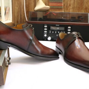 [Outlet size 45] Giày da nam 2 lỗ xỏ dây Derby ZZ03 004