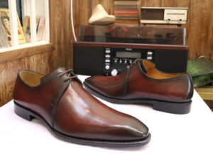 [Outlet size 45] Giày da nam 2 lỗ xỏ dây Derby ZZ03 003