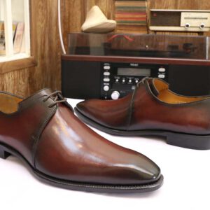 [Outlet size 45] Giày da nam 2 lỗ xỏ dây Derby ZZ03 003