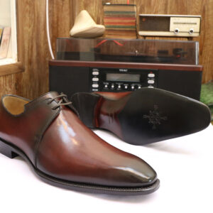 [Outlet size 45] Giày da nam 2 lỗ xỏ dây Derby ZZ03 002