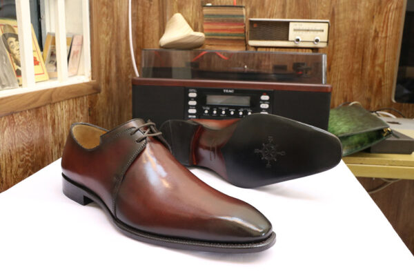 [Outlet size 45] Giày da nam 2 lỗ xỏ dây Derby ZZ03 002