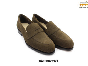 [Outlet size 40] Giày lười nam da lộn đế da Penny Loafer RV1979 003