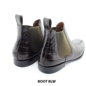 [Outlet size 42] Giày da nam vân cá sấu Chelsea Boot BLW 003