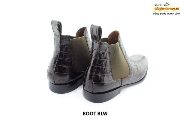 [Outlet size 42] Giày da nam vân cá sấu Chelsea Boot BLW 003