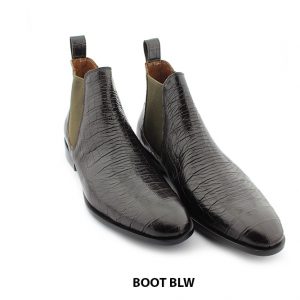 [Outlet size 42] Giày da nam vân cá sấu Chelsea Boot BLW 001