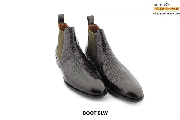 [Outlet size 42] Giày da nam vân cá sấu Chelsea Boot BLW 001