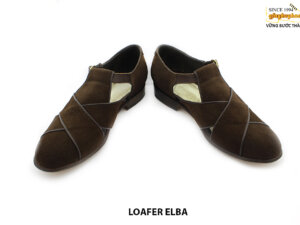 [Outlet size 42] Giày dép nam da lộn đế khâu loafer ELBA 002