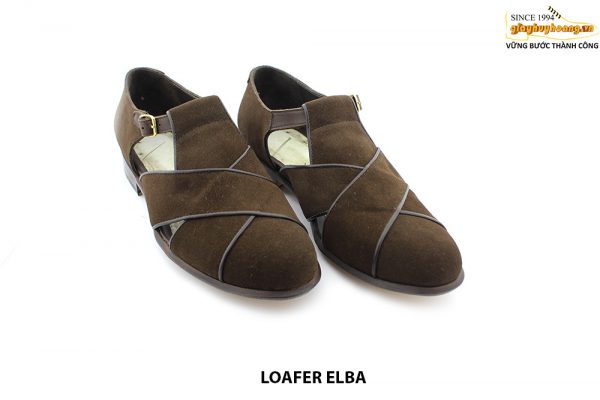 [Outlet size 42] Giày dép nam da lộn đế khâu loafer ELBA 001