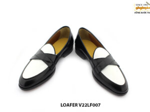 [Outlet size 41] Giày lười nam đen trắng cao cấp Loafer V22LF007 003