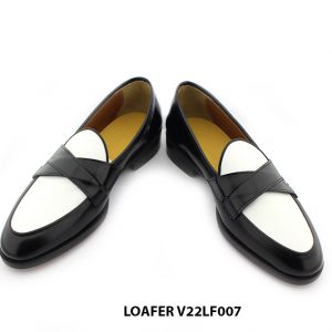 [Outlet size 41] Giày lười nam đen trắng cao cấp Loafer V22LF007 003