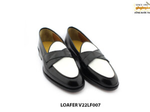 [Outlet size 41] Giày lười nam đen trắng cao cấp Loafer V22LF007 002