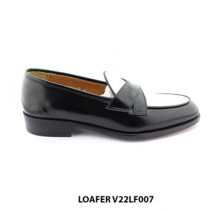 [Outlet size 41] Giày lười nam đen trắng cao cấp Loafer V22LF007 001