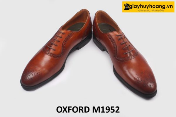 Giày Oxford da nam đục lỗ màu bò Brogues M1952 004