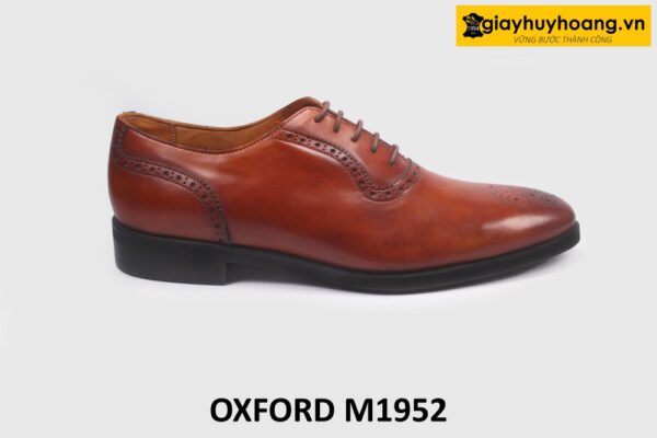 Giày Oxford da nam đục lỗ màu bò Brogues M1952 001